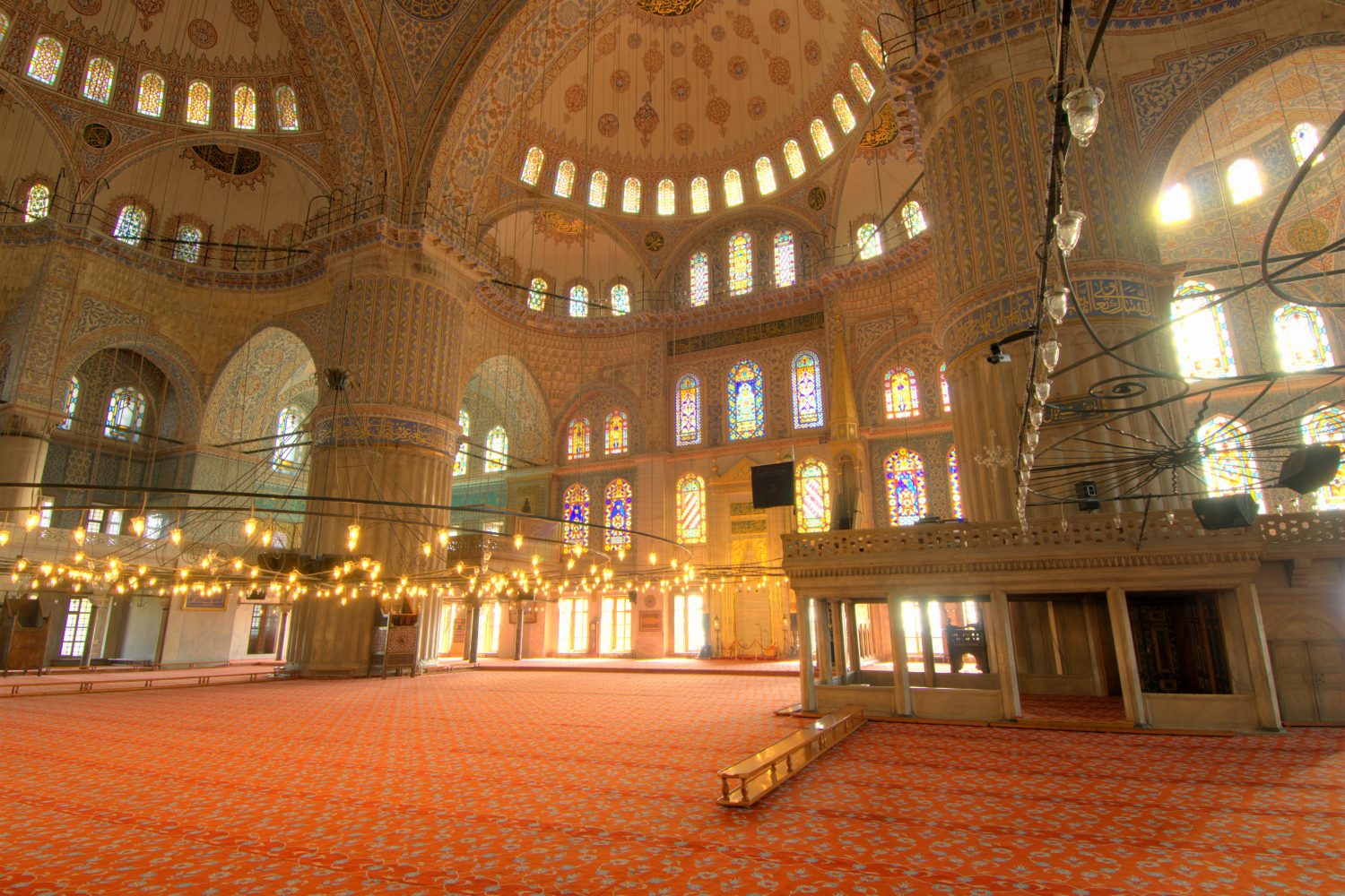 Turkey Tours, inner view of Blue Mosque istanbul